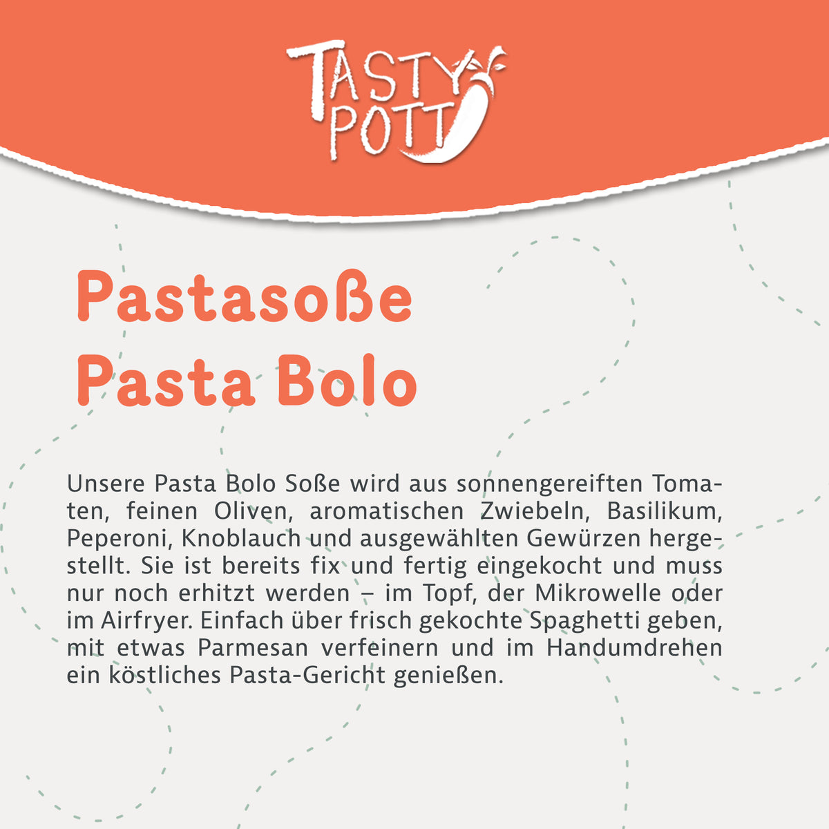Tasty Pott Pasta Bolo Pastasoße 300g Glas - fit and life shop