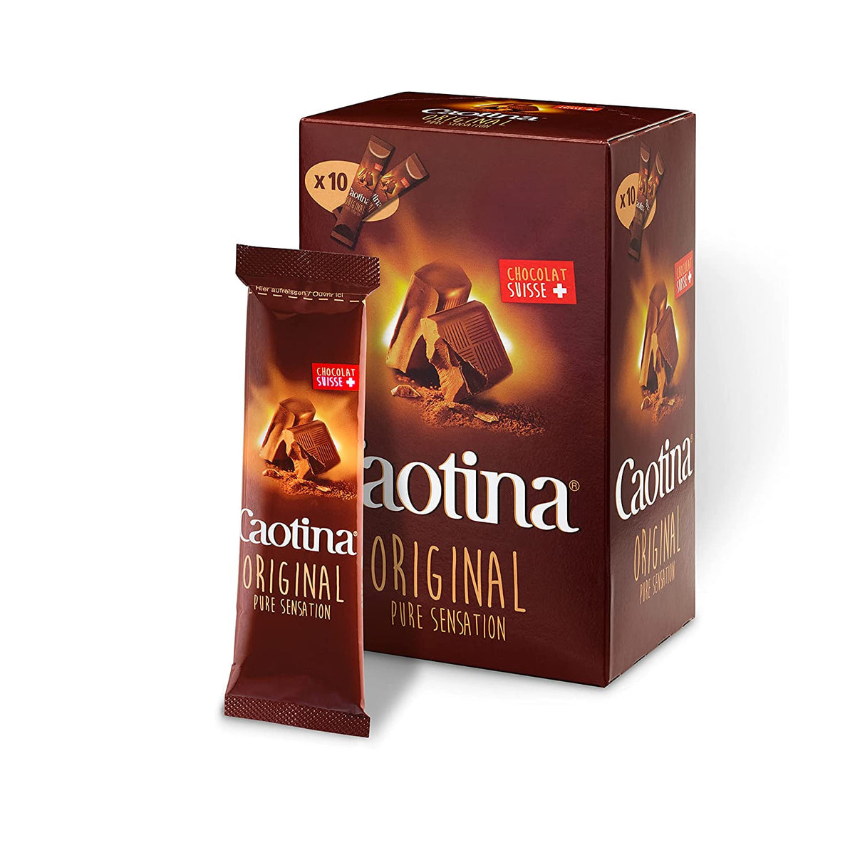 Caotina Original Trinkschokolade Sticks mit Schweizer Schokolade 10x15g - fit and life shop
