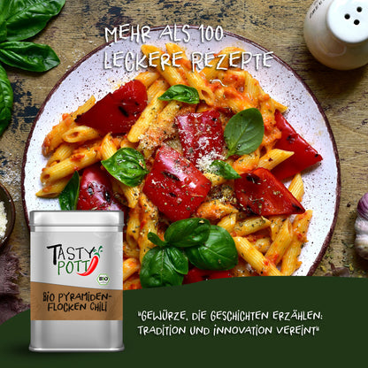 Pyramiden Flocken Chili - Bio Pyramidensalz | 85g Dose Tasty Pott - fit and life shop