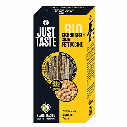 JUST TASTE – Kichererbsen-Soja Fettucchine – Die neue BIO Gemüse Pasta – 250g - fit and life shop