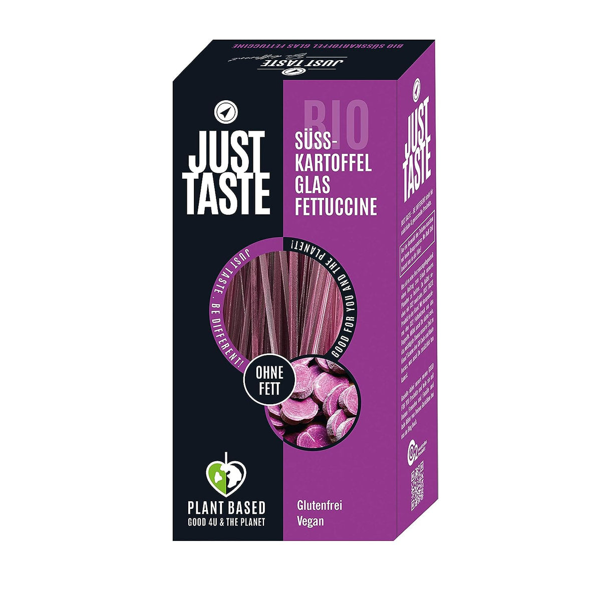 JUST TASTE – Lila Süßkartoffel Glas Fettuccine – Die neue BIO Gemüse Pasta – 250g - fit and life shop