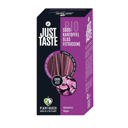 JUST TASTE – Lila Süßkartoffel Glas Fettuccine – Die neue BIO Gemüse Pasta – 250g - fit and life shop
