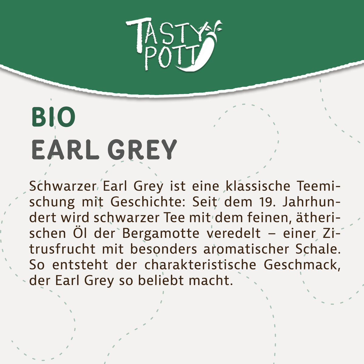 Dosen mit TASTY-POTT Bio Earl Grey Tee mit Bergamotte, 50g, aromatischer Schwarztee in dekorativer Verpackung