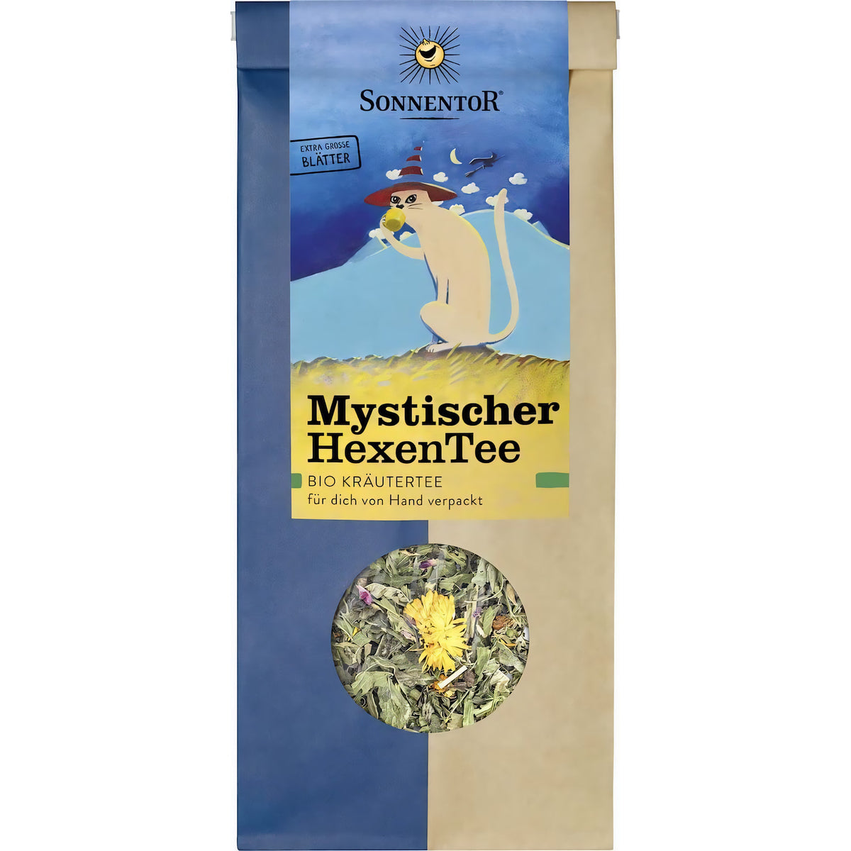 Bio Mystischer HexenTee lose von Sonnentor, lose Teeblätter in 2x40g Packung, aromatischer Kräutertee in einer offenen Packung