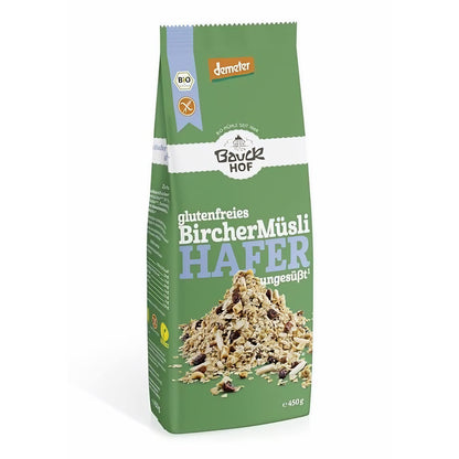 Bauckhof Bio Hafer Müsli Bircher glutenfrei Dem 450g - fit and life shop