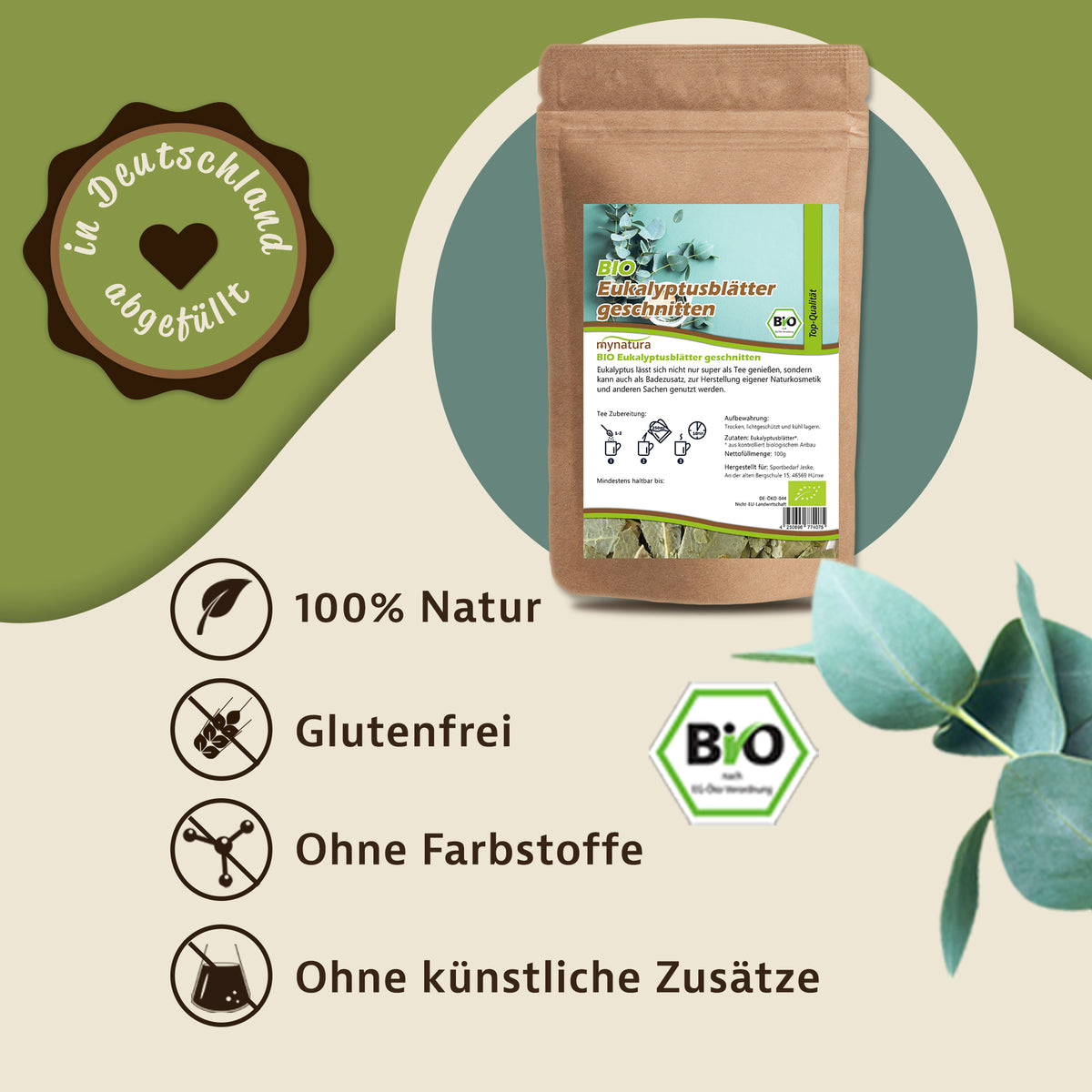 Mynatura Bio Eukalyptusblätter geschnitten und getrocknet – in verschiedenen Größen — Abbildung 2