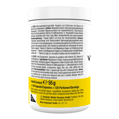 WEIDER Vitamin D3/K2 Kapseln - 120 Caps pro Dose — Abbildung 4