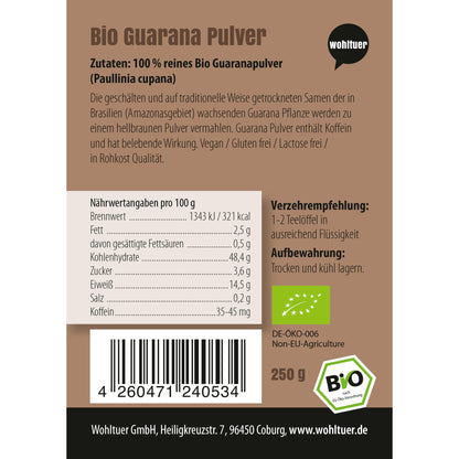 Wohltuer Bio Guarana Pulver - 250g — Abbildung 4