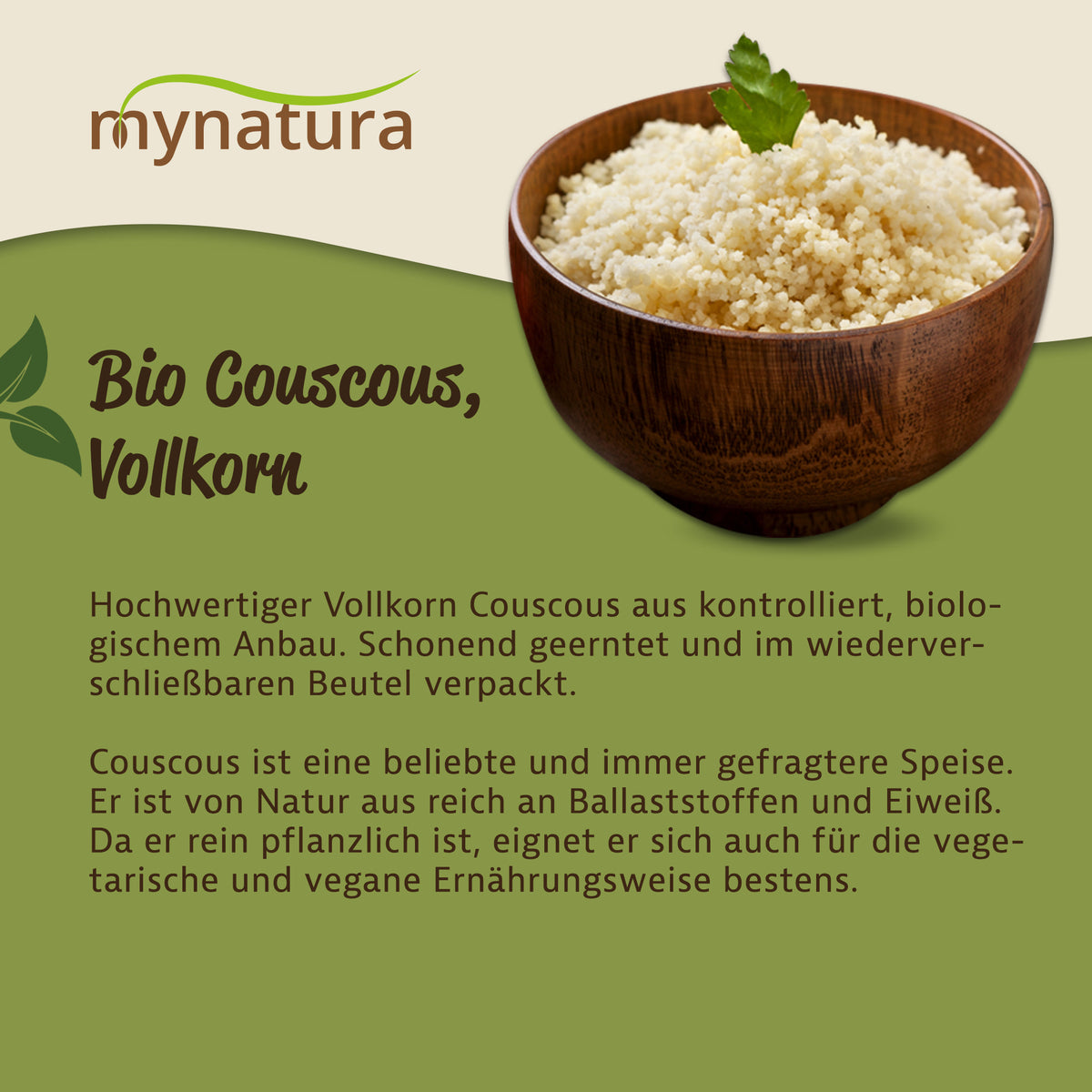 Mynatura Bio Vollkorn Couscous - 1kg Beutel — Abbildung 3