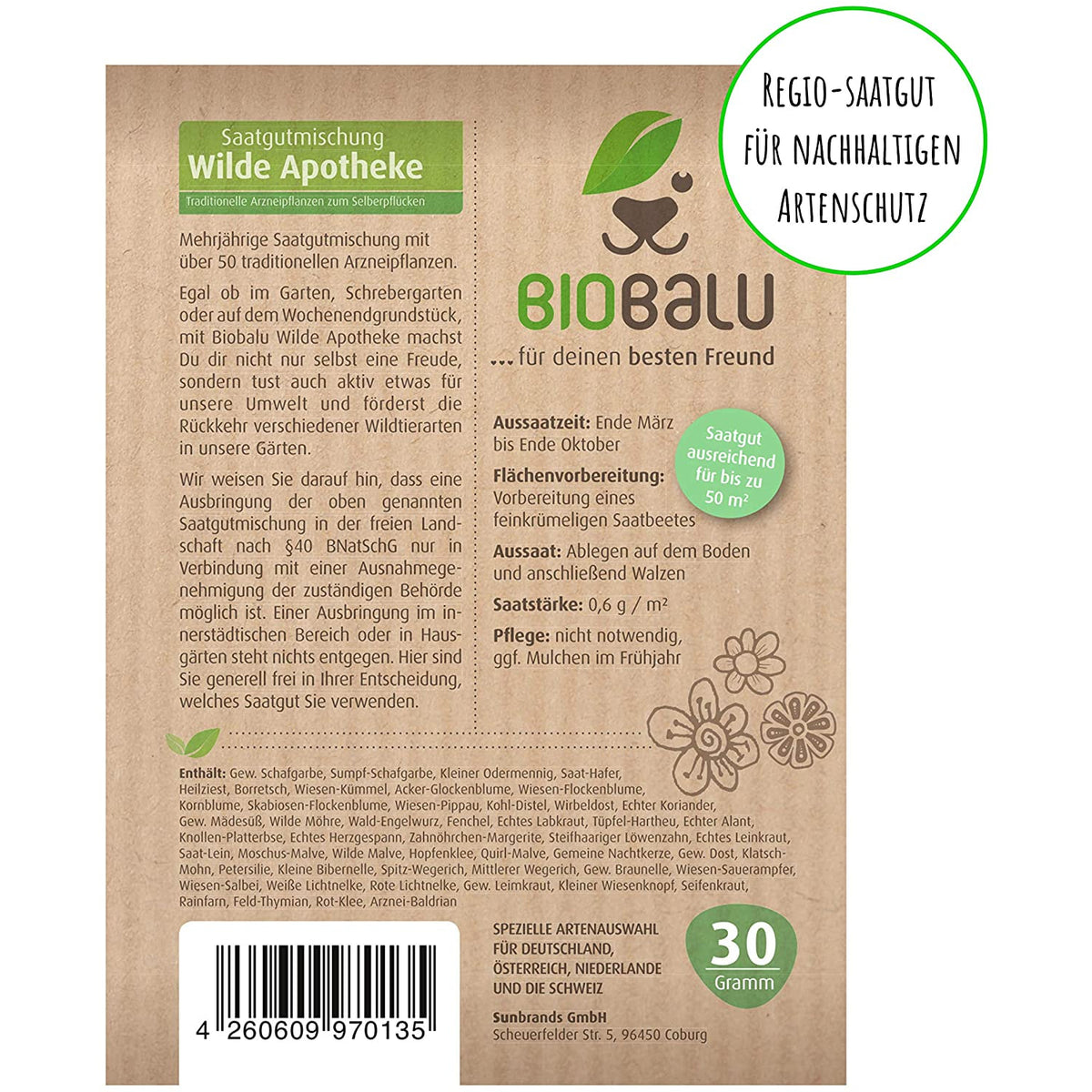 Biobalu Wilde Apotheke - 50 traditionelle Heilkräuter Samen 30g — Abbildung 3