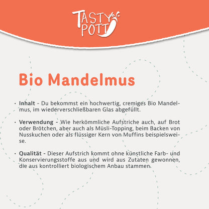 Tasty Pott Bio Mandelmus braun 500g — Abbildung 2