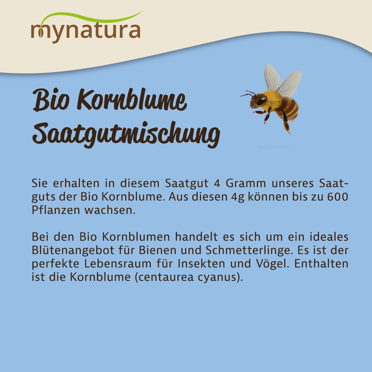 Mynatura Bio Kornblume Saatgutmischung - 4g — Abbildung 4