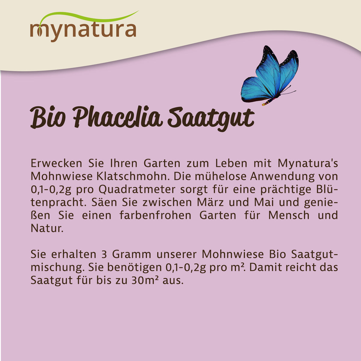 Mynatura Bio Phacelia Saatgutmischung - 4g — Abbildung 5