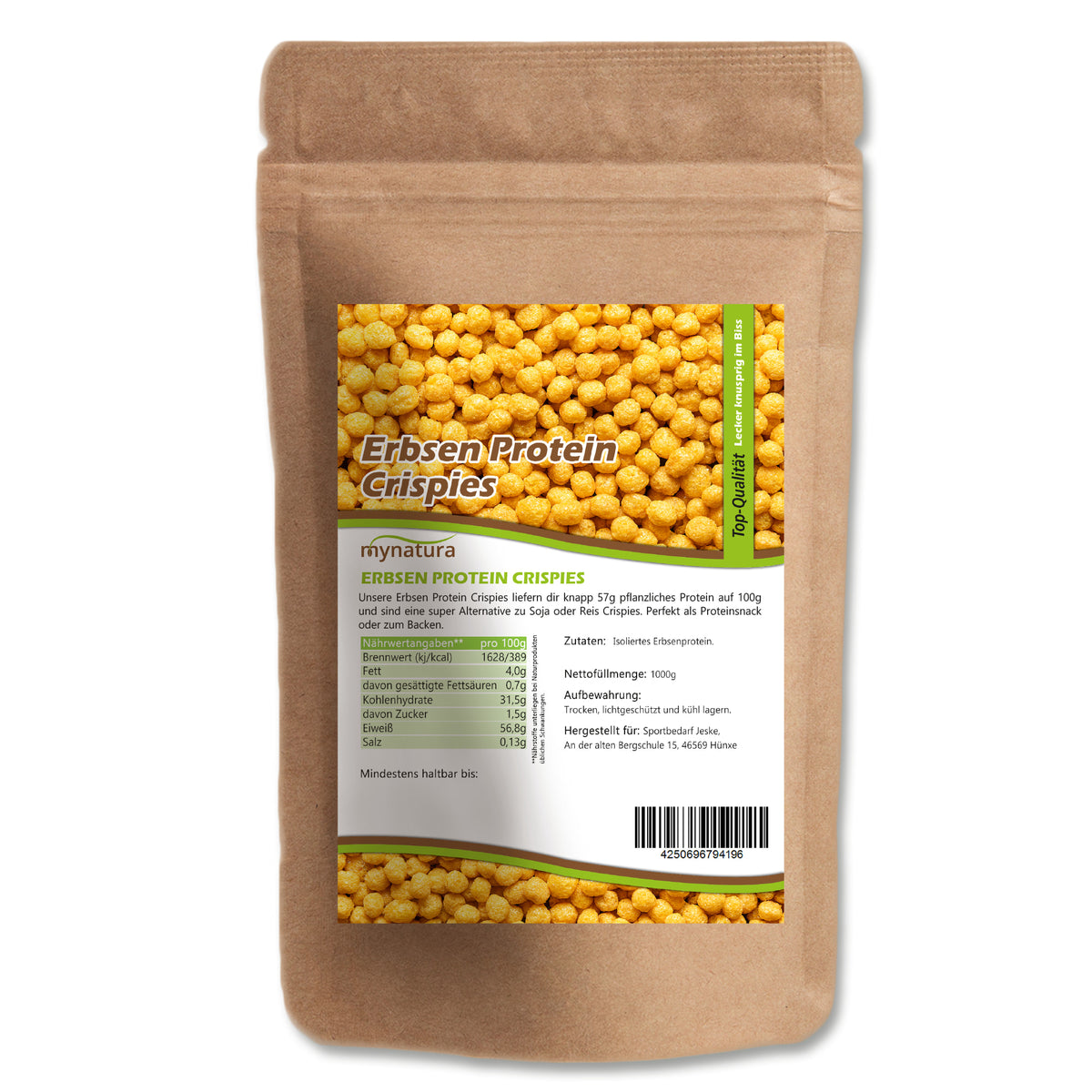 Mynatura Erbsenprotein Crispies  57% Eiweiß - 1000g