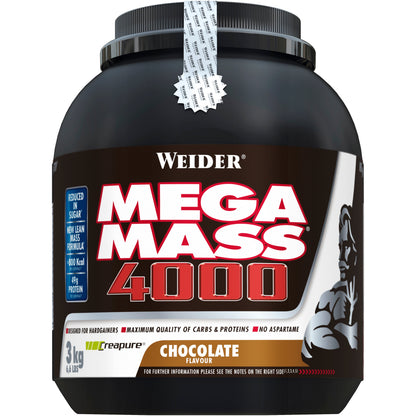 Weider Mega Mass 4000 Weight Gainer Dose mit 3000g, verschiedene Geschmäcker, cremige Nahrungsergänzung für Muskelaufbau