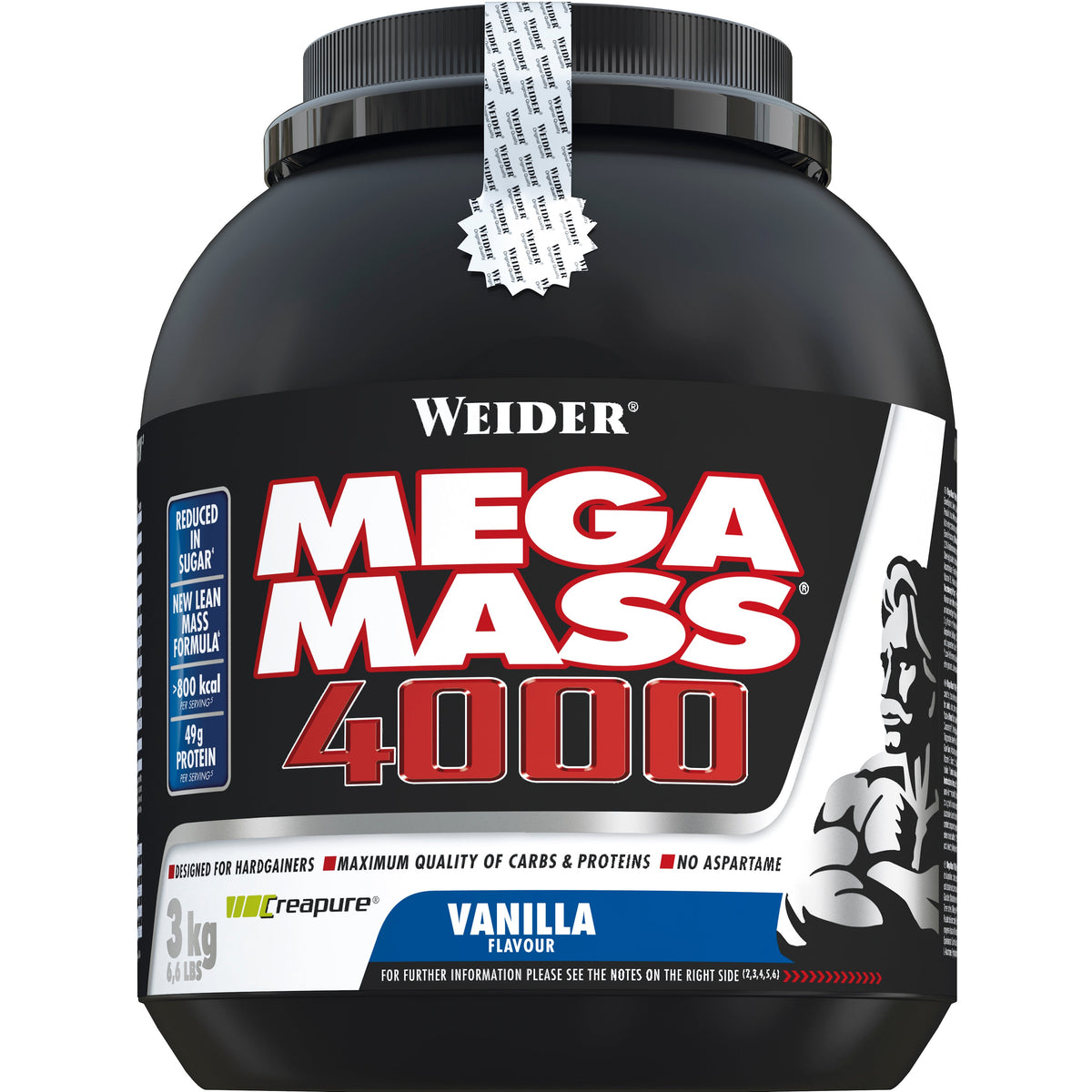 Weider Mega Mass 4000 Weight Gainer Dose mit 3000g, verschiedene Geschmacksrichtungen, Pulver für Muskelaufbau