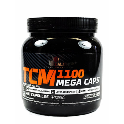 Olimp TCM Mega Caps Creatine in Kapseln, 400 Stück, sportliche Nahrungsergänzung für Muskelaufbau und Energie.