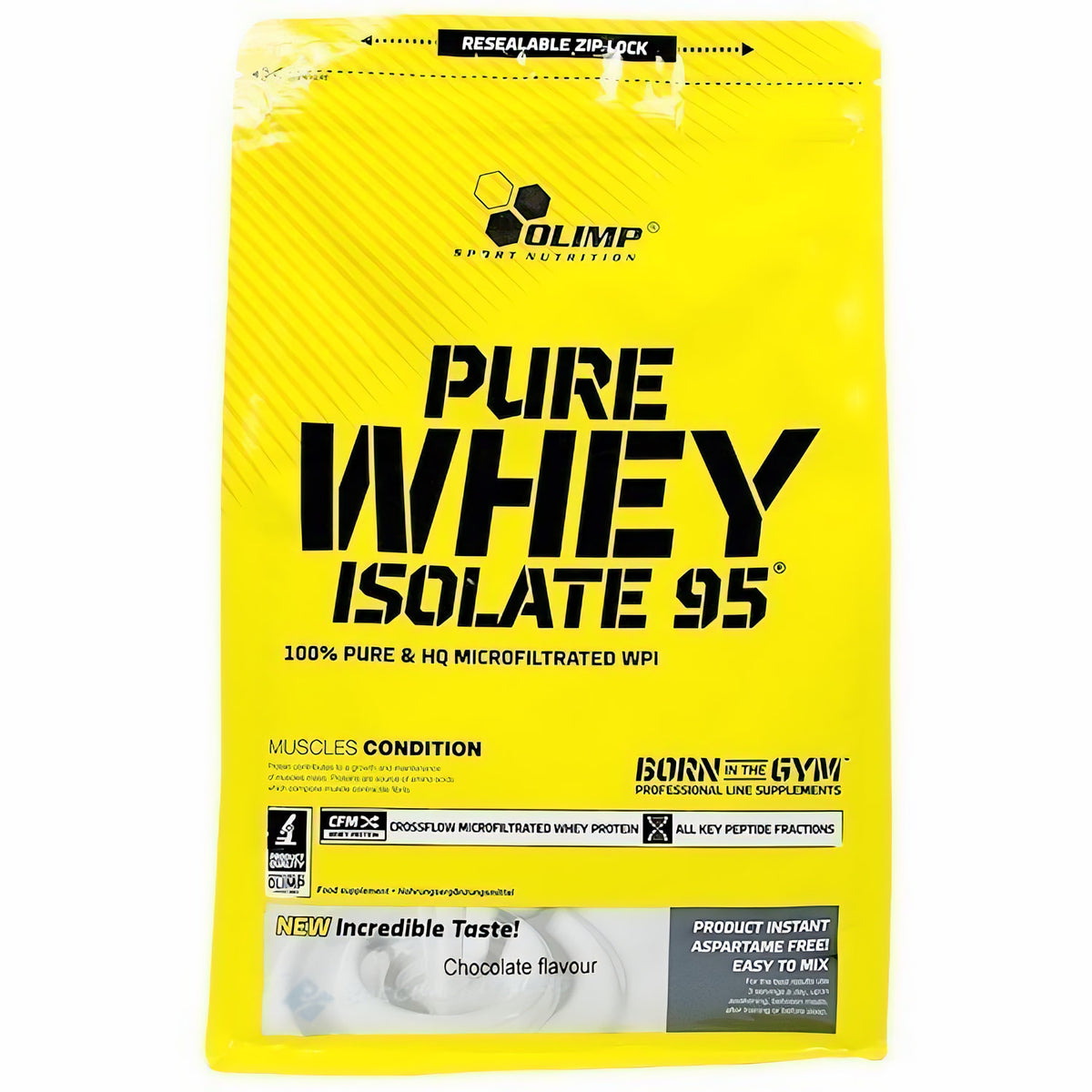 Olimp Whey Isolate 95 Proteinpulver in 600g Packung, verschiedene Geschmacksrichtungen für Muskelaufbau, sichtbar in der Verpackung