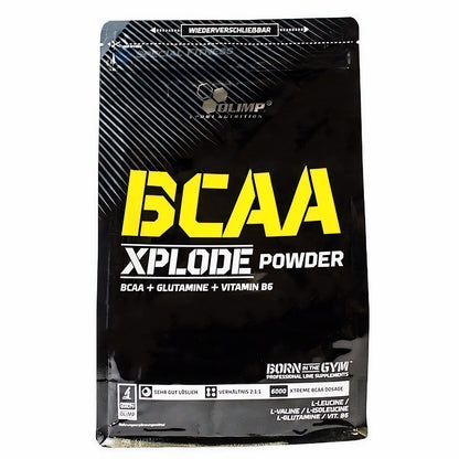 Olimp BCAA Xplode Pulver in 1000g Beutel, braune Pulverform für Muskelaufbau und Regeneration, sportliche Ernährung