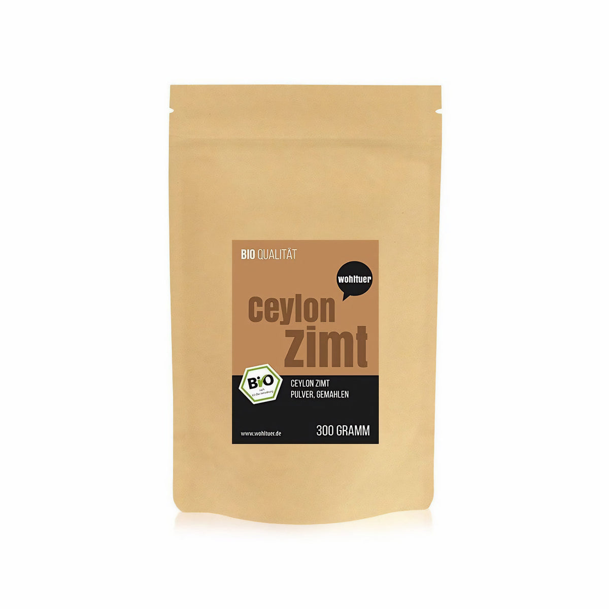 Wohltuer Bio Ceylon Zimt Gewürz in 300g Packung, fein gemahlener Zimtstangen für Kochen und Backen