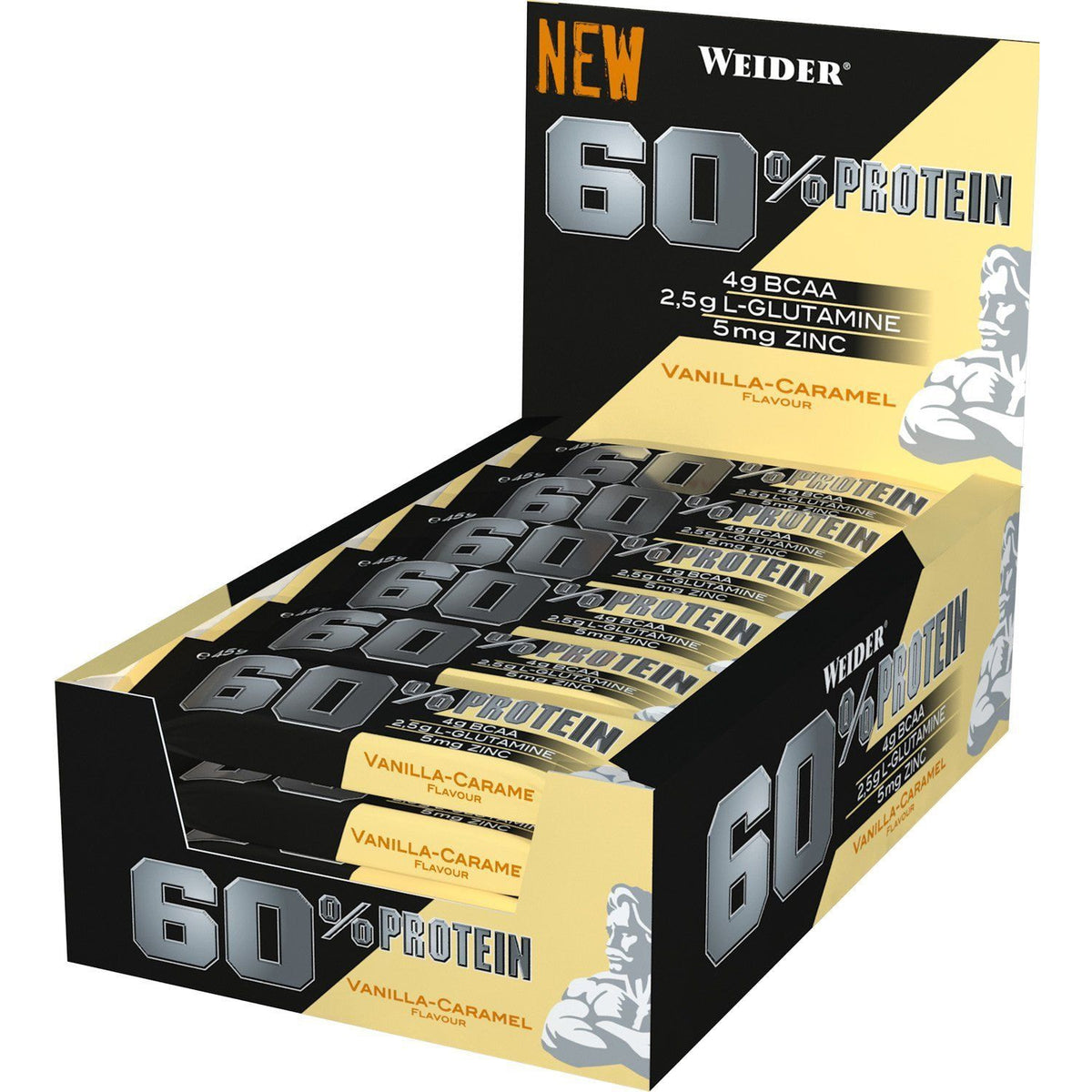 Weider 60% Protein Bar Eiweiss Riegel, Box (24x 45g Riegel) - fit and life shop