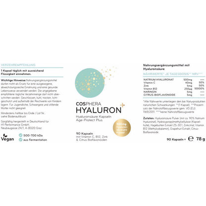 Cosphera Hyaluronsäure Kapseln 500 mg pro Kapsel - 90 Kapseln — Abbildung 3