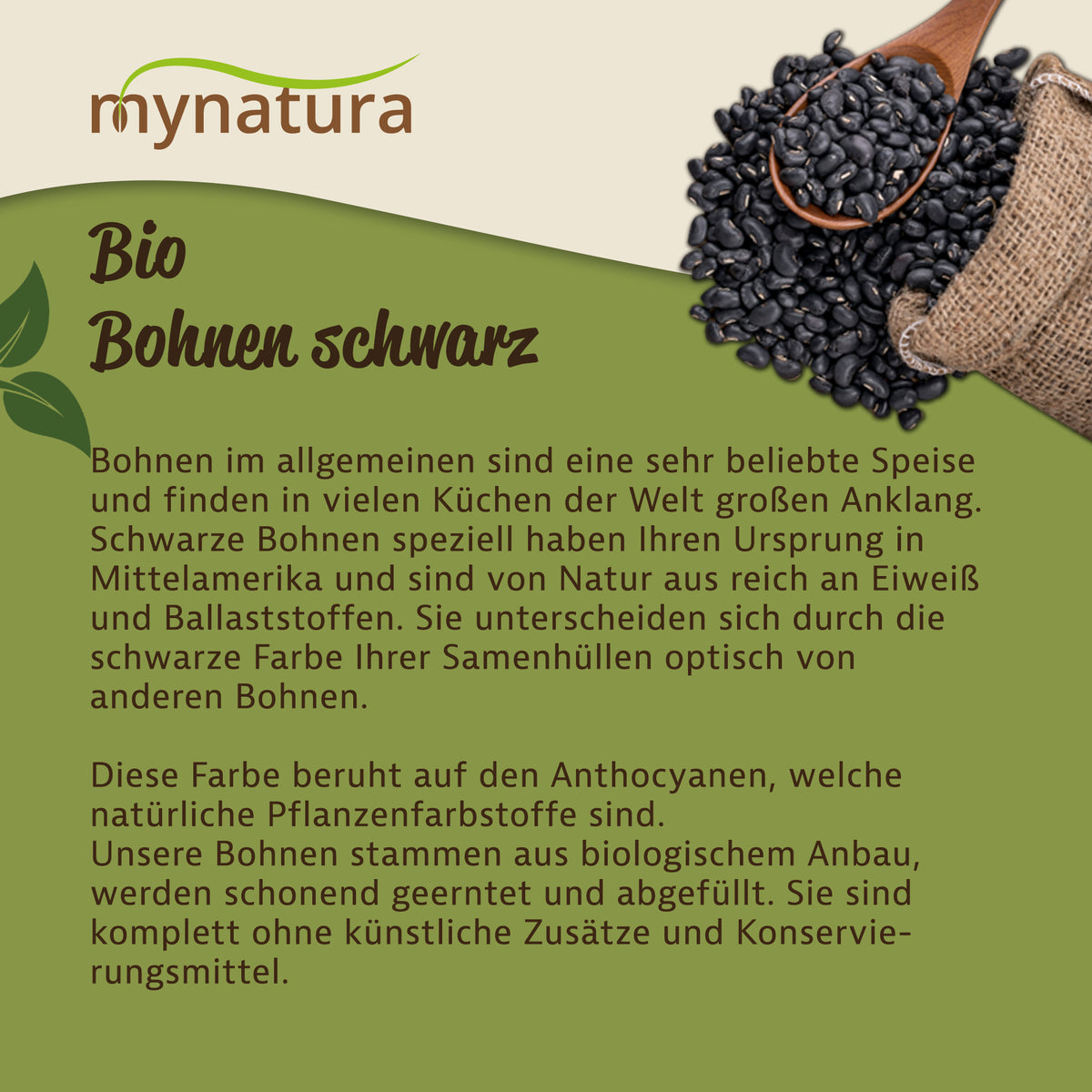 Mynatura Bio Schwarze Bohnen - (1000g) — Abbildung 3