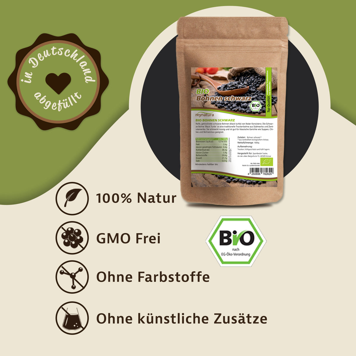 Mynatura Bio Schwarze Bohnen - (1000g) — Abbildung 4
