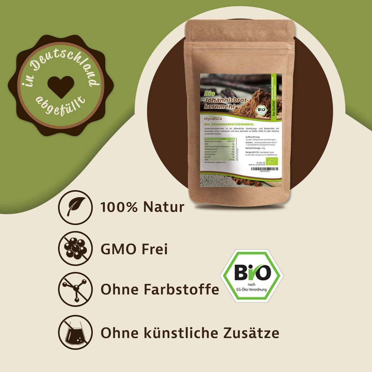 Mynatura Bio Johannisbrotkernmehl E410 – ab 100g - fit and life shop