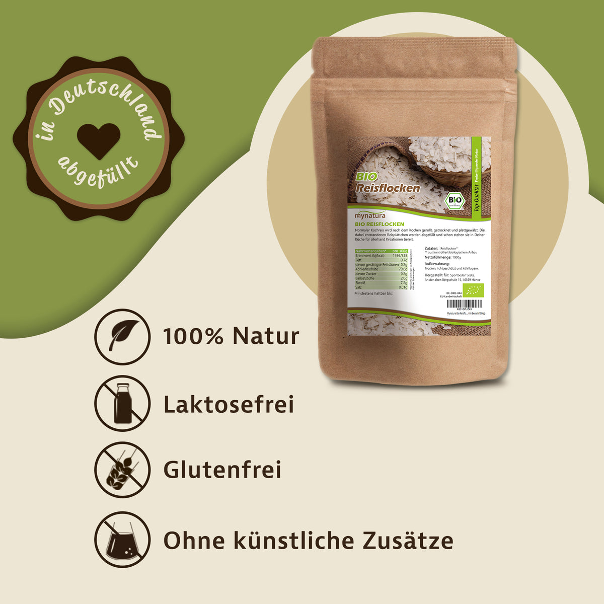Mynatura Bio Reisflocken - ab 1000g - fit and life shop