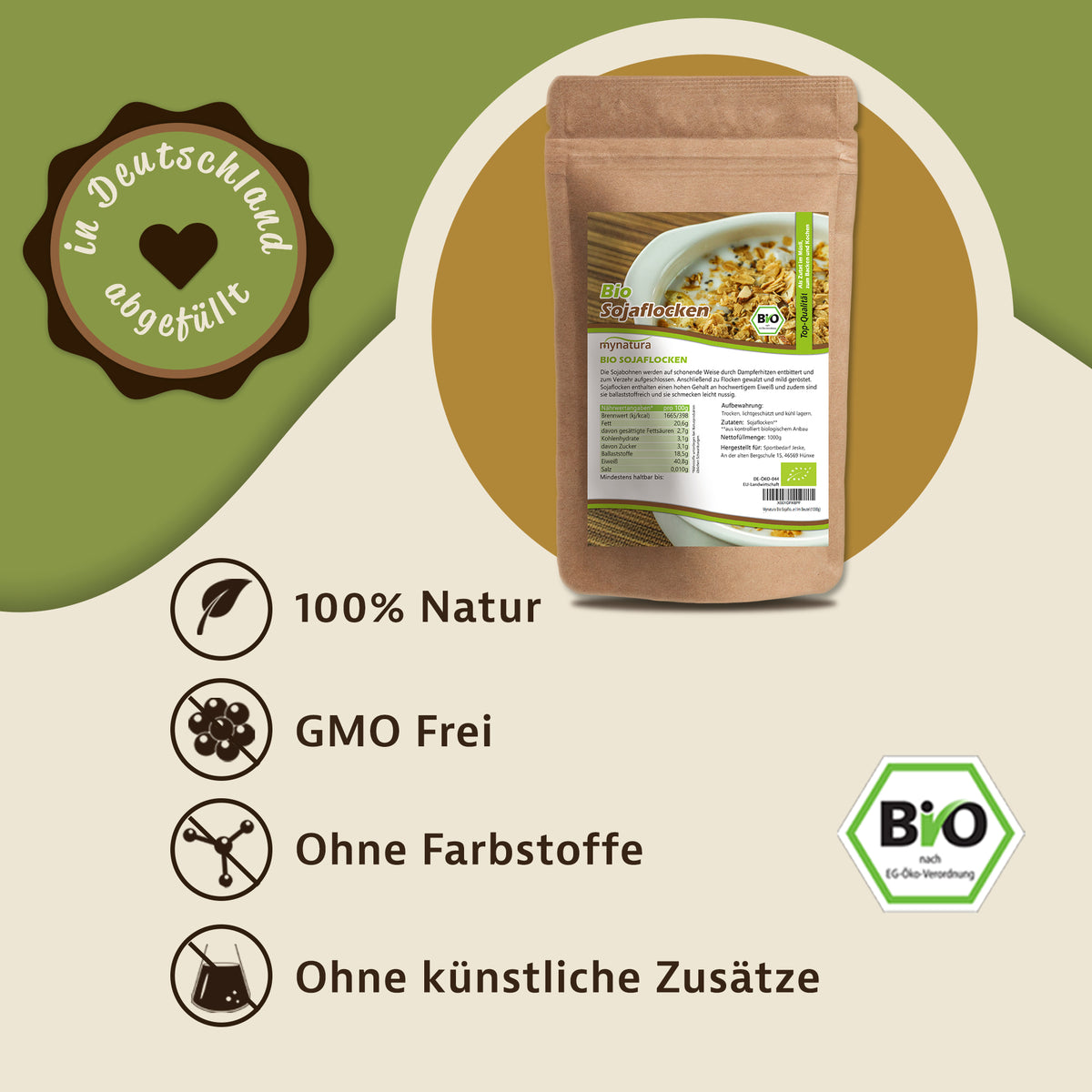 Mynatura Bio Sojaflocken - ab 1000g - fit and life shop