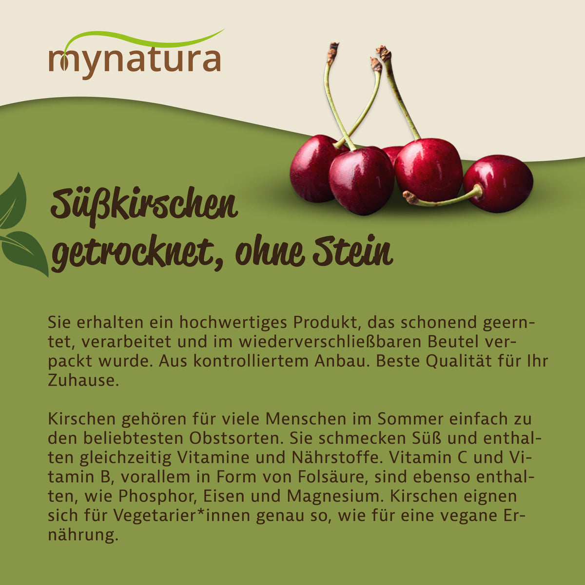 Mynatura Getrocknete Süßkirschen – ab 1000g - fit and life shop