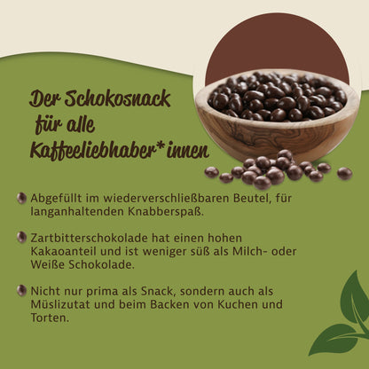 Kaffeebohnen in Zartbitterschokolade – ab 1000g - fit and life shop