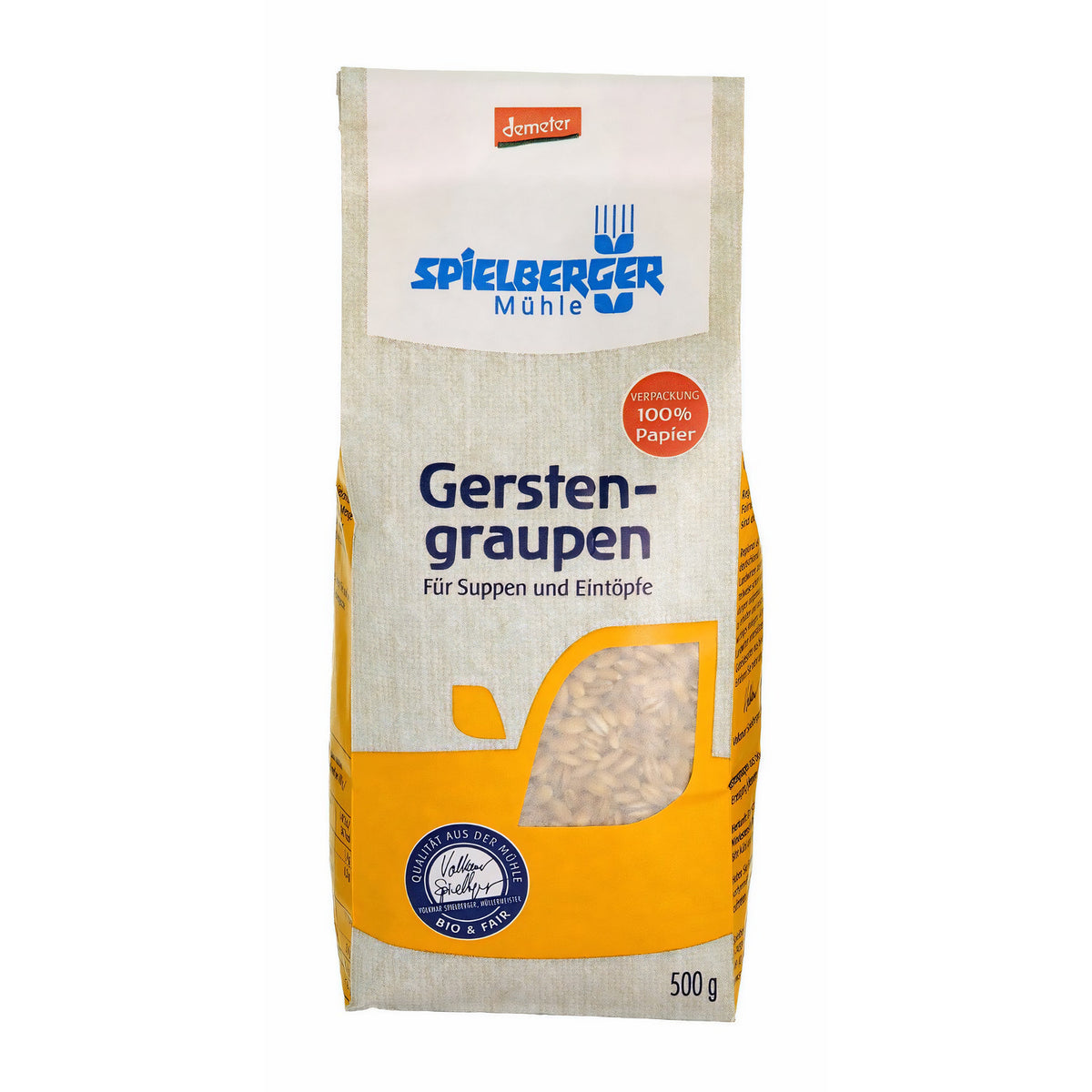 Spielberger Mühle Gerstengraupen, demeter  (500g) - fit and life shop