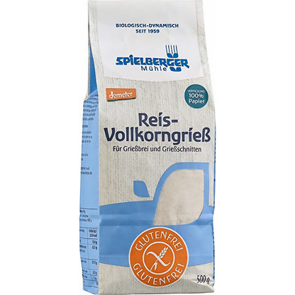 Spielberger Bio Glutenfreier Reis-Vollkorngrieß 500 g - fit and life shop