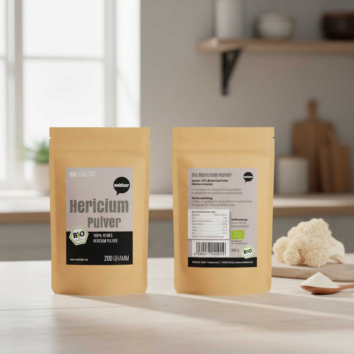 Wohltuer Bio Hericium Pulver Vitalpilz - 200g — Abbildung 3