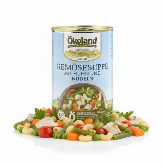 ÖKOLAND Gemüsesuppe mit Geflügel,  (6 x 400 g) - fit and life shop