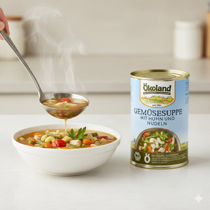 ÖKOLAND Gemüsesuppe mit Geflügel,  (6 x 400 g) - fit and life shop
