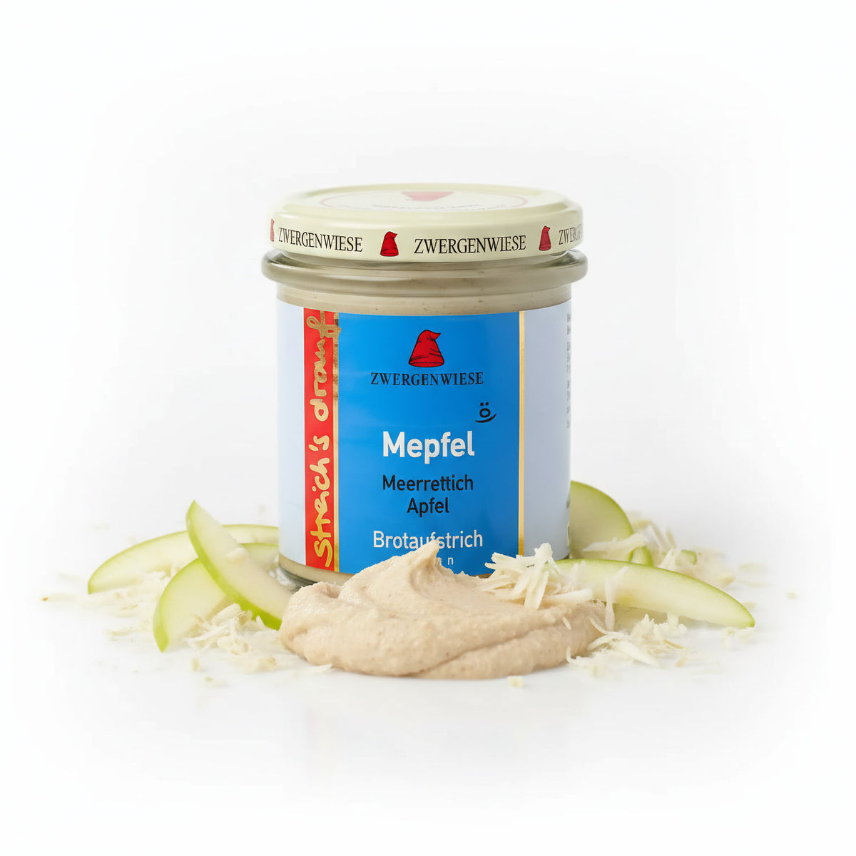 Zwergenwiese Bio Aufstrich streichs drauf Mepfel (Merrettich-Apfel) laktosefrei, 160 g - fit and life shop