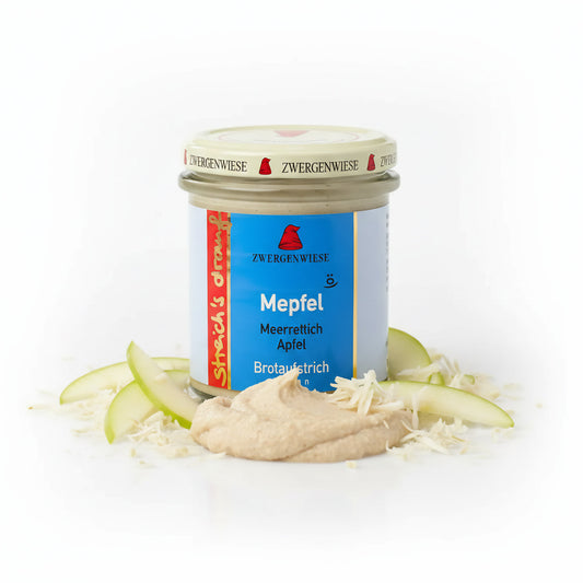Zwergenwiese Bio Aufstrich streichs drauf Mepfel (Merrettich-Apfel) laktosefrei, 160 g - fit and life shop