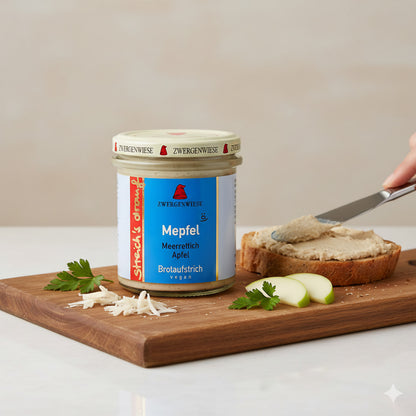 Zwergenwiese Bio Aufstrich streichs drauf Mepfel (Merrettich-Apfel) laktosefrei, 160 g - fit and life shop