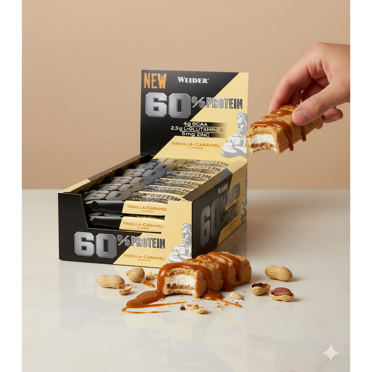 Weider 60% Protein Bar Eiweiss Riegel, Box (24x 45g Riegel) - fit and life shop