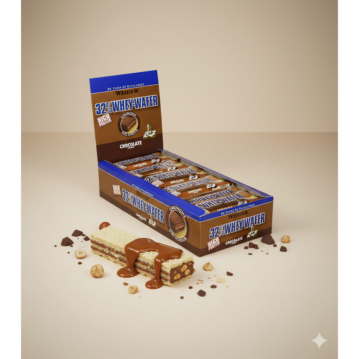 Weider 32% Whey-Wafer (24 x 35g Riegel Box) - fit and life shop