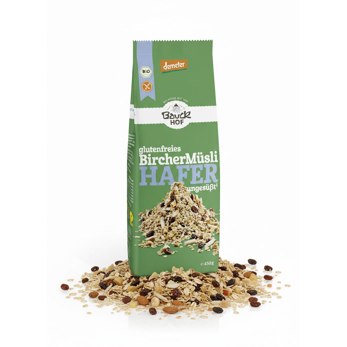 Bauckhof Bio Hafer Müsli Bircher glutenfrei Dem 450g - fit and life shop