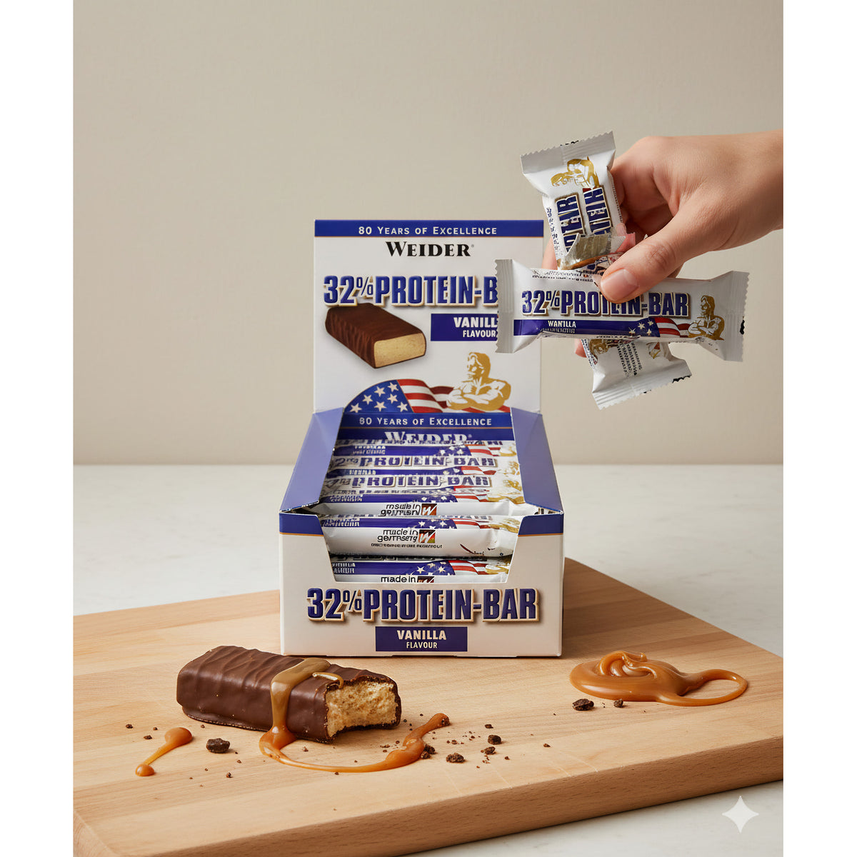 Weider 32% Protein Bar, 24 Eiweiß-Riegel à 60g - fit and life shop