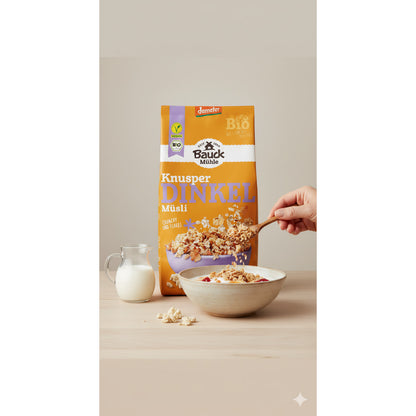 Bauckhof Dinkel Müsli, Knusperzart (1 x 425g) - fit and life shop