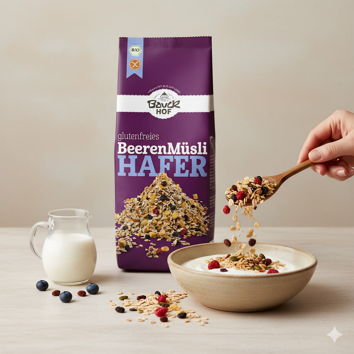 Bauckhof Hafermüsli Beeren glutenfrei (1 x 425 g) - Bio - fit and life shop