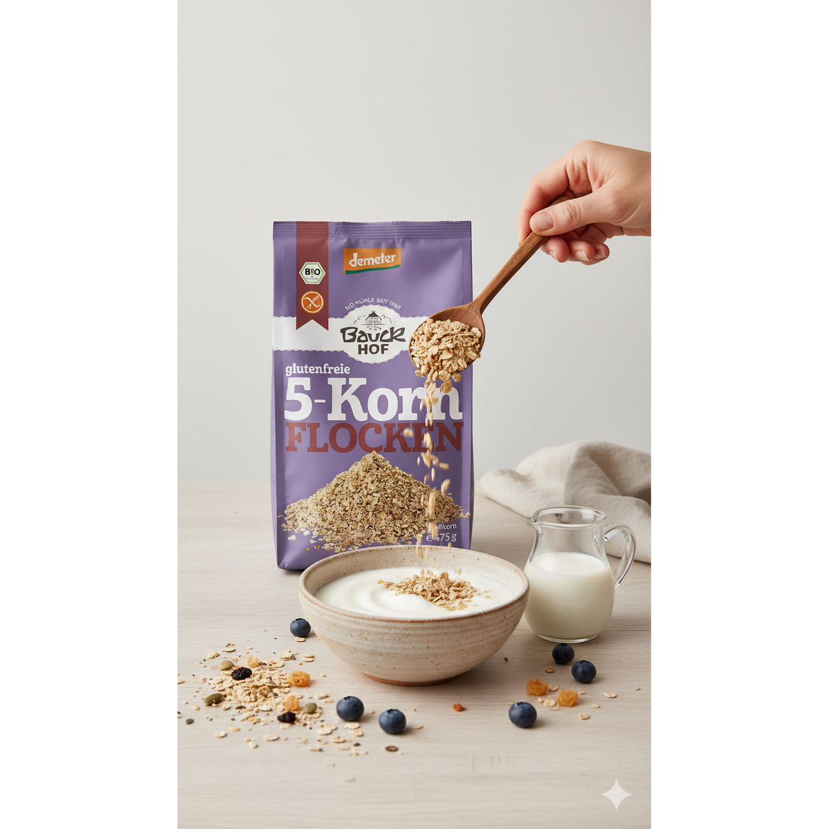 Bauck Bio 5-Korn Flocken, 475 g - fit and life shop