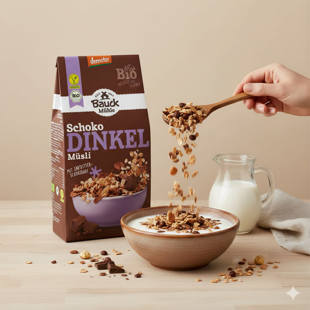 Bauck HOF Dinkel Müsli Schokozart, 425g - fit and life shop