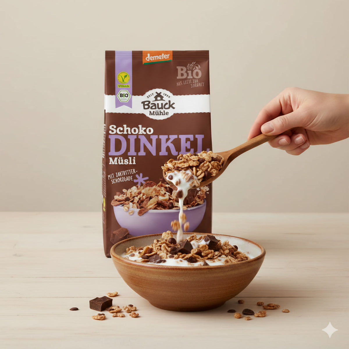 Bauck HOF Dinkel Müsli Schokozart, 425g - fit and life shop